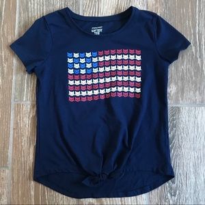 ⭐️ 2/$20 America Flag Cat 4th of July Shirt Size 5